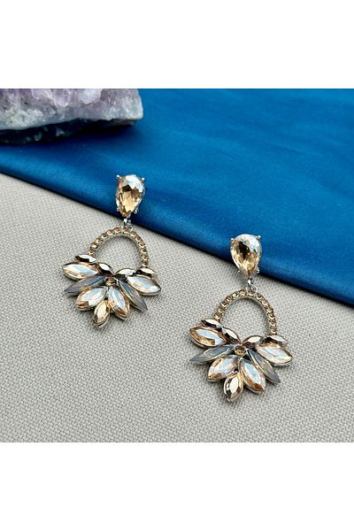 Opia Takı & Aksesuar Women's Jewelled Long Dangle Earrings