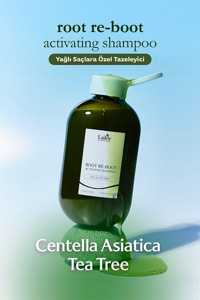 Lador Hair Care Shampoo - Anti-Hair Loss and Anti-Greasy Root Re-Boot Cica Tea Tree