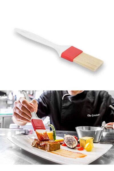 Jet's Home فرشاة البيض فرشاة المطبخ فرشاة الصلصة فرشاة العجين الاصطناعية 20.5 سم