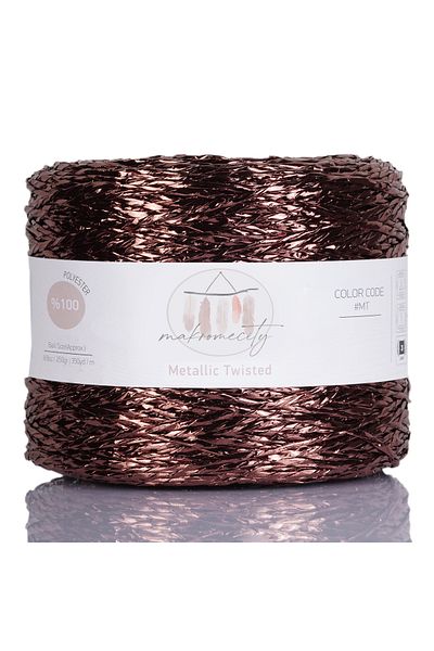 Makromecity Premium 320 M Glitter Metallic String Shiny Bag Raffia Πλεκτό Σχοινί Μεταλλικό Βραδινό Φόρεμα Σχοινί 250 Gr Χάλκινο