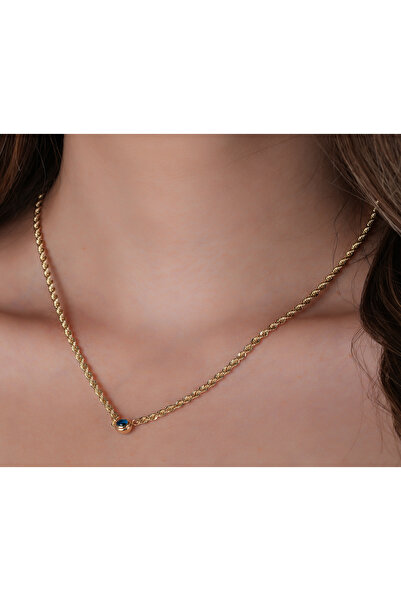 NEW'ORO JEWELRY Burgu Zincirli Nazar Boncuklu Kolye