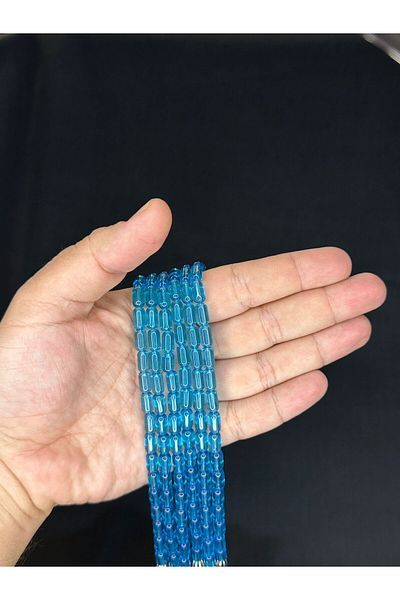 Anemore Collection 6 bucăți de mărgele de rugăciune din sticlă - culoare albastră într-o singură cutie cadou T-508-6