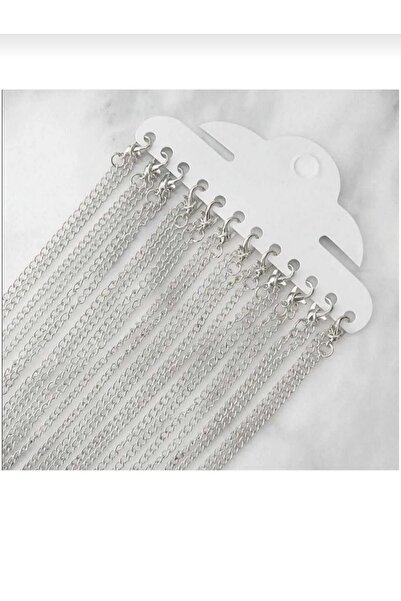 FlowerAksesuar 120 Adet - 45 cm Hazır Kolye Zinciri, İnce Kolye Zinciri, Koye...