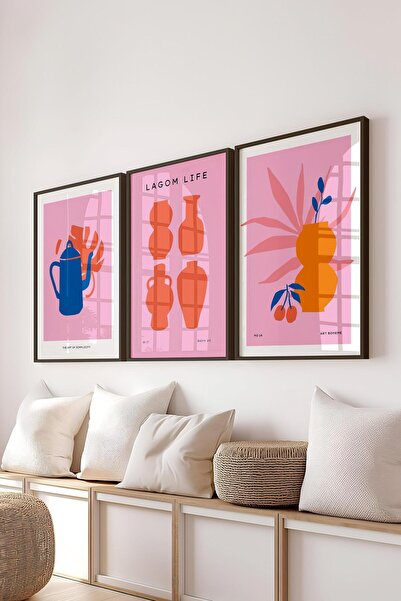 Postifull Set de picturi cu rama, 3 bucăți cu rame negre și set de postere cu...