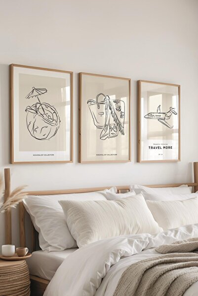 Postifull Set de pictură cu cadru, 3 bucăți de cadru din lemn și set de poste...