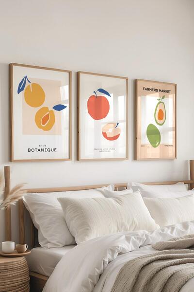 Postifull Set de pictură cu rame, 3 bucăți de rame din lemn și set de postere...