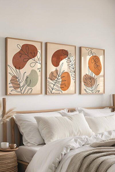 Postifull Set de picturi cu rame, 3 bucăți de rame din lemn și set de postere...