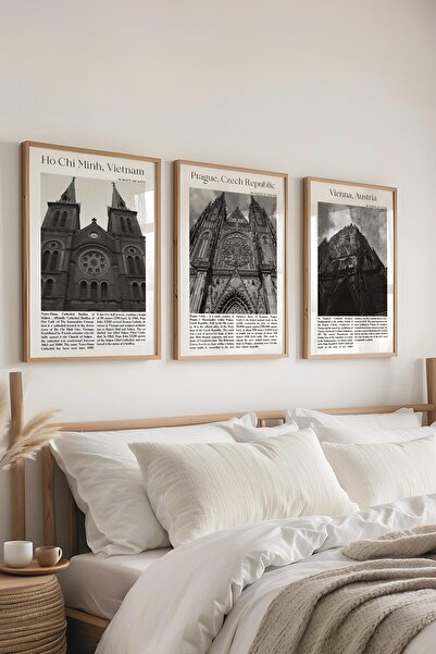 Postifull Set de pictură cu rame, 3 bucăți de rame din lemn și set de postere...