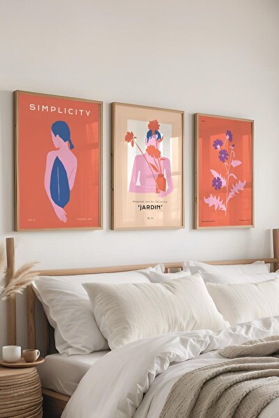 Postifull Set de pictură cu rame, 3 bucăți de rame din lemn și set de postere...