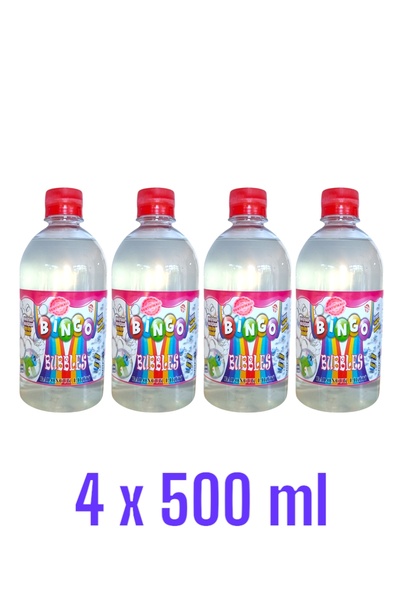Oyunsal 4 adet Bingo Köpük Baloncuk Likiti Yedek Baloncuk Solüsyon 500 ml Tab...