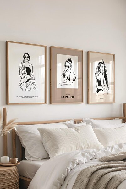 Postifull Set de pictură cu rame, 3 bucăți de rame din lemn și set de postere...