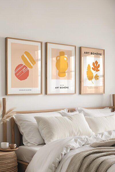 Postifull Set de picturi cu rama, 3 bucăți de rame din lemn și set de postere...