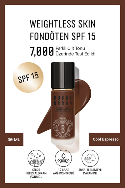 BOBBI BROWN Weightless Skin 24 Saat Kalıcı Likit Fondöten SPF 15 - Doğal ve M...