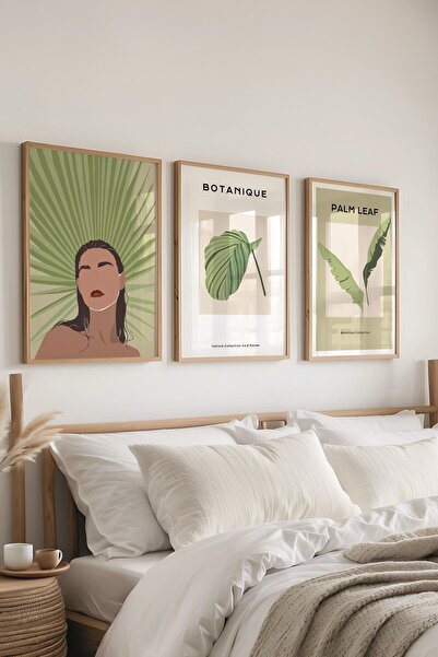 Postifull Set uokvirenih slika, 3 drvena okvira i set minimalističkih postera...