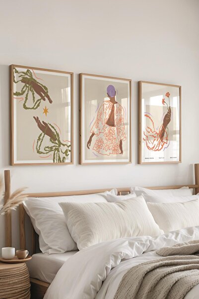 Postifull Set de pictură cu cadru, 3 bucăți de cadru din lemn și set de poste...