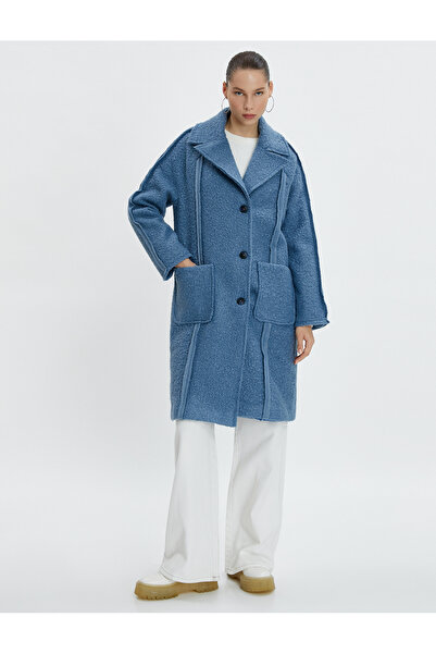 Koton Μπλε Γυναικείο Παλτό