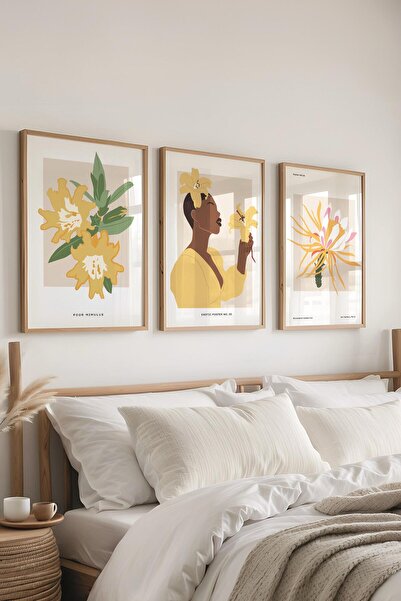 Postifull Set de pictură cu rame, 3 bucăți de rame din lemn și set de postere...