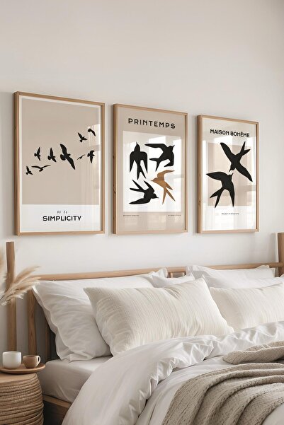 Postifull Set de pictură cu rame, 3 bucăți de rame din lemn și set de postere...