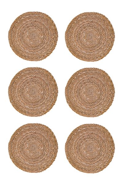 Lizzy 6-Piece Wicker Jute Charger Set - 34 cm American Service
