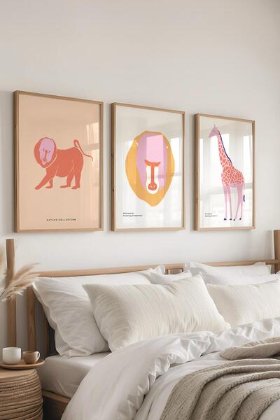 Postifull Set de pictură cu rame, 3 bucăți de rame din lemn și set de postere...