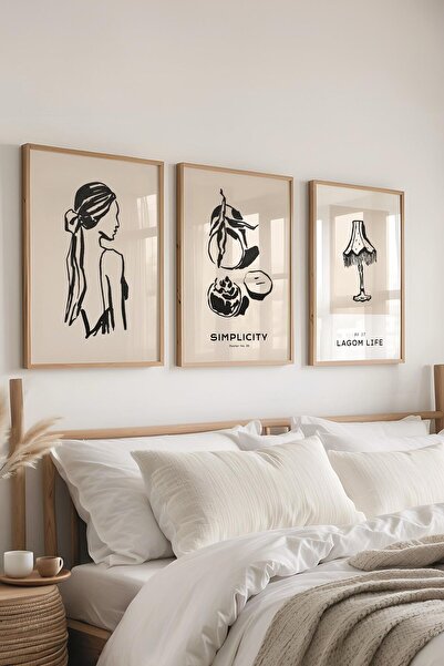 Postifull Set de pictură cu cadru, 3 bucăți de cadru din lemn și set de poste...