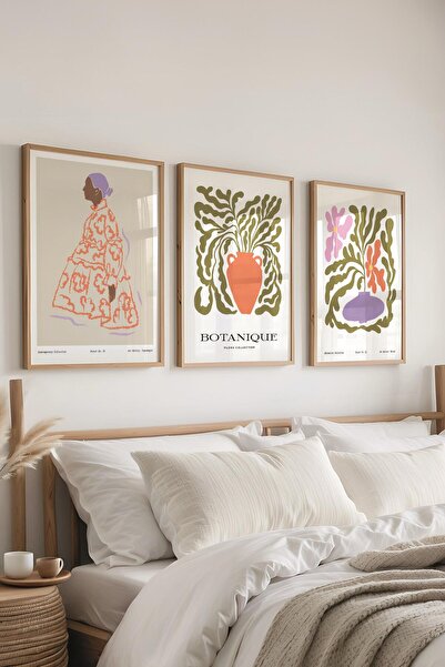 Postifull Set de pictură cu cadru, 3 bucăți de rame din lemn și set de poster...