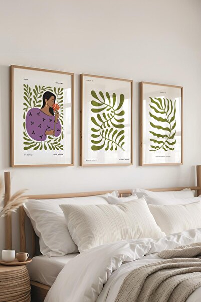 Postifull Set de picturi cu rame, 3 bucăți de rame din lemn și set de postere...