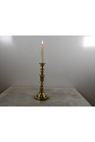 aliscoppershop Eski Yapım Pirinç Şamdan Mumluk