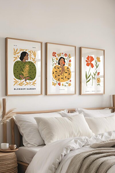 Postifull Set de pictură cu rame, 3 bucăți de rame din lemn și set de postere...