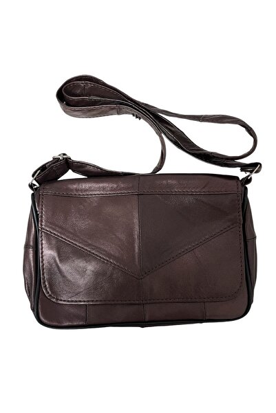 ELİTE NOVA SHOPPİNG Elite Nova Shopping Hakiki Deri Mektup Model Deri Orta Boy Çapraz Çanta ENSH-00000223