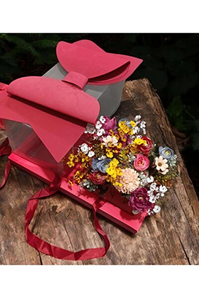 ÇEÇEN HOME Hediye kutusu zarif narin şeffaf kapak çiçek kutusu çiçek kutusu a...