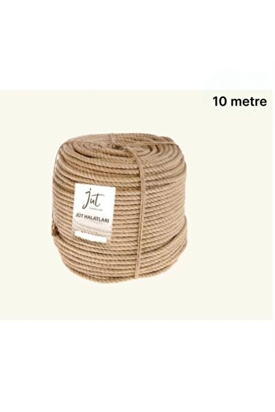 Genel Markalar Jüt Halat 6 Mm 10 Mt Hasır Ip Urgan Ipi Dekoratif Ip