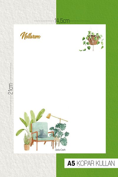 SelisCraft Hot Yuvam Plain Notepad 07 Planificator zilnic, caiet, listă de activități, blocnotes, agendă