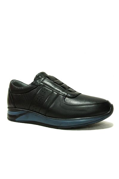 Fancy Black Laceless Anatomical Comfort Men's Shoes
