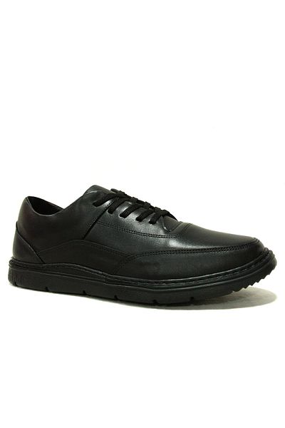 Polaris Black Lace-Up 5 Point Anatomical Comfort Shoes