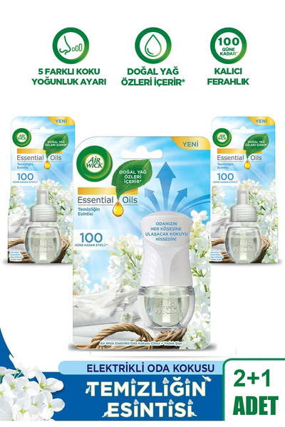 Air Wick Elektrikli Oda Kokusu Seti Temziliğin Esintisi (1 Kit 2 Yedek)
