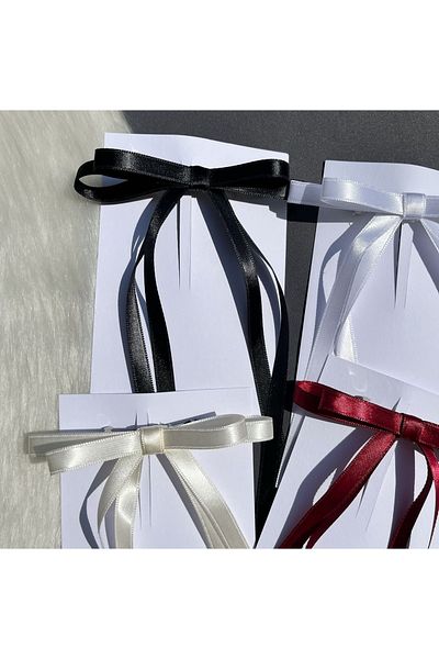 SavBrand 4 bucăți de cleme colorate pentru femei cu fundă din satin
