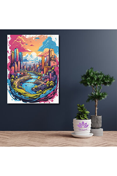 LİLYHOBBYLAND Sayılarla Boyama Hobi Seti (RENKLİ BASKI-ÇERÇEVELİ) 50x65 Cm: B...