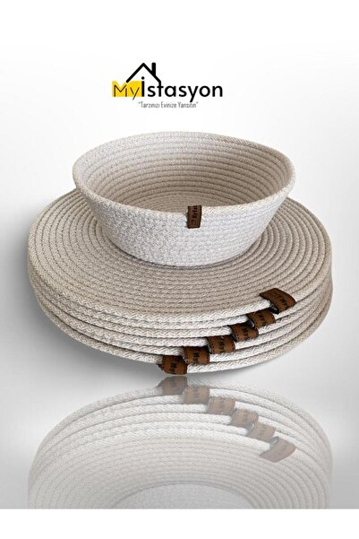 myistasyon "tarzınızı evinize yansıtın" Hasır Amerikan Servisi Supla Örme Bam...