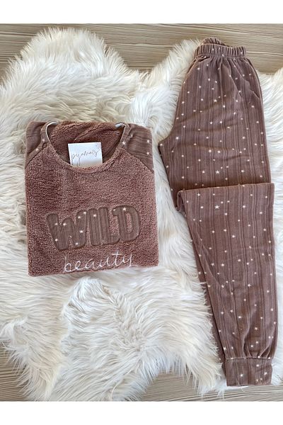 Pijamacs Σετ πιτζάμες Fleece με άγριο σχέδιο Mink