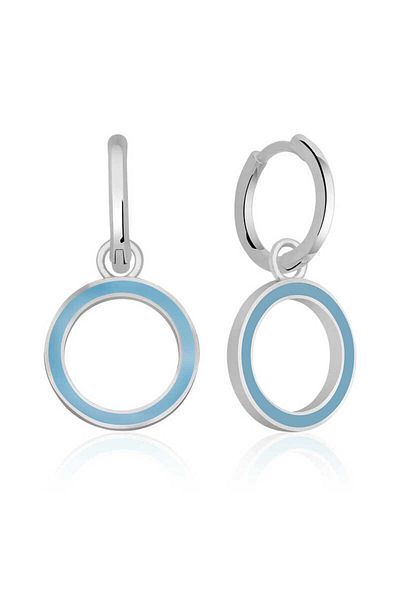 Skygo Blue Phosphorescent Silver Oval Earrings