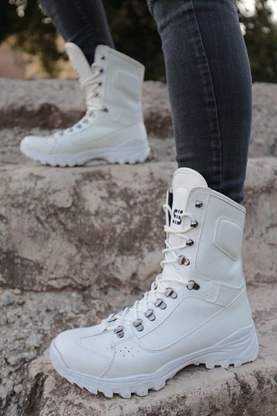 BZ Moda BZ999 Ανδρικές Μπότες Ορθοπεδικής Σόλας - Casual Skin Lace Up, Λευκό