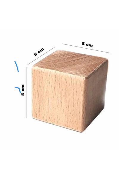 Depomiks Avm Ahsap 20 Pieces 5X5X5Cm Cube Block - Educational Toy and Decorative Cube Blocks