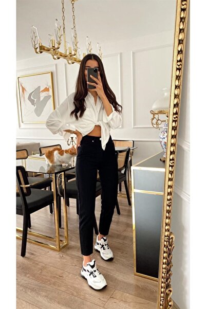 WODDİ بنطلون نسائي من Nubar Mom Jean مصنوع من الليكرا المرن بالكامل