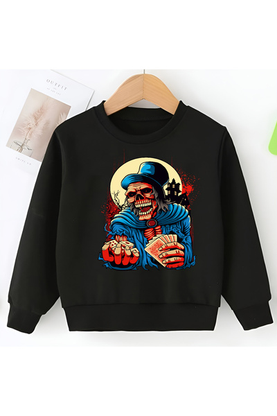 CDA Hanorac negru unisex pentru bebeluși cu scheletul vrăjitor