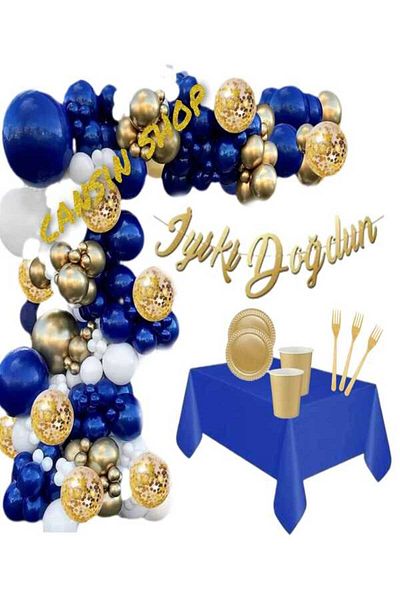 CANSIN Gold Birthday Set for 8 Persons