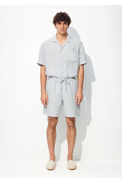 Mavi 0410103-81582 Modell Graue Leinenshorts