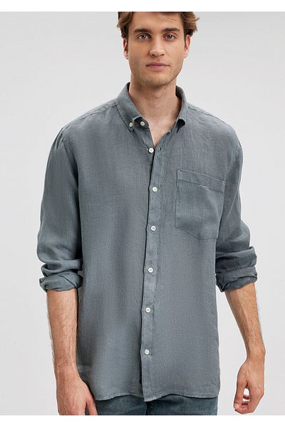 Mavi Γκρι λινό πουκάμισο - Regular Fit, Regular Cut0211051-70132