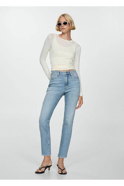 MANGO Woman Claudia Slim-Fit-Crop-Jeans