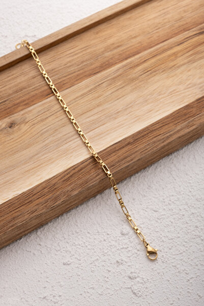 ByFlorya Jewelry Çelik Dikdörtgen Kare Bileklik Kutu Dikdörtgen Bileklik 2mm Kararmaz 17cm+4cm-21cm